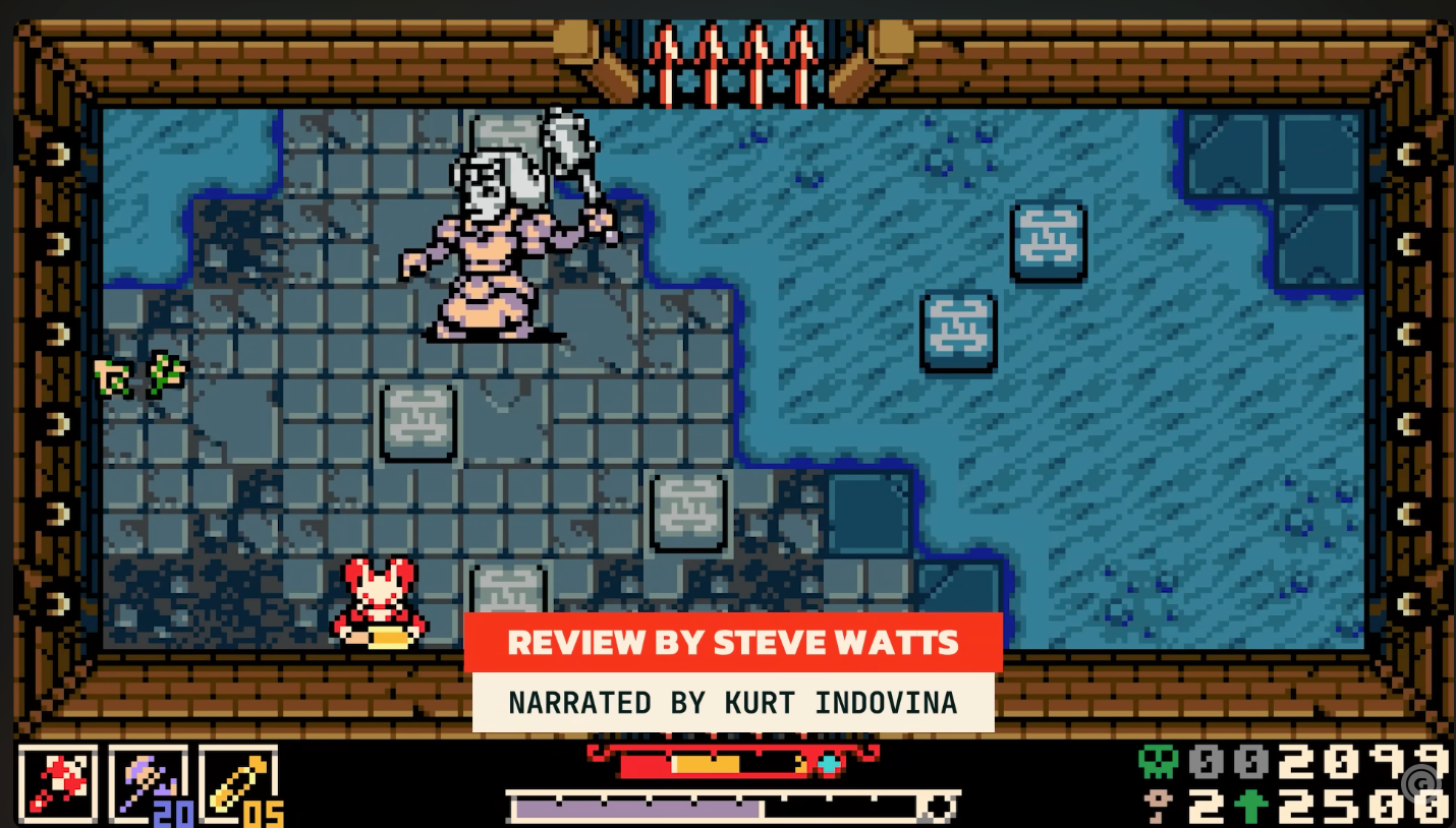Mina exploring a dark pixel-art dungeon in Mina the Hollower