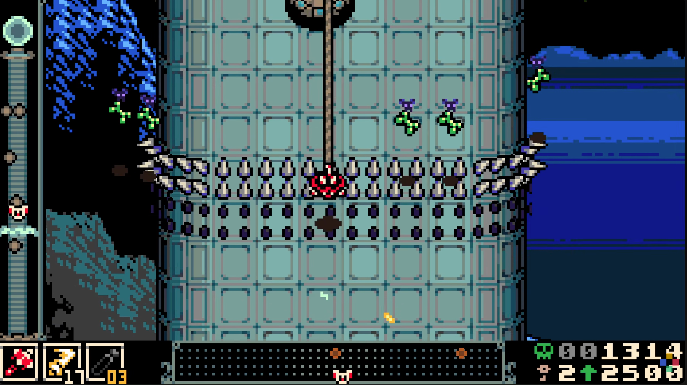 Mina exploring an 8-bit styled area in Mina the Hollower